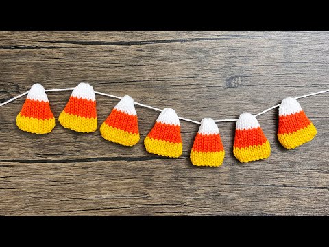 How to Knit a Candy Corn Halloween Garland with a Knitting Machine!