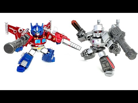 Optimus Prime VS Megatron Transformers Blokees Galaxy Version with Secret Chase Figures Chefatron