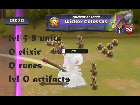 Battle Legion – Beat Wicker Colossus lvl 7. 10 sec to beat this piece of wood.