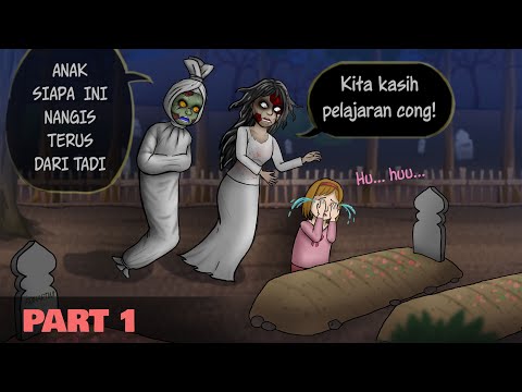 Misteri Anak Menangis di Kuburan 1 #HORORKOMEDI | Kartun Hantu Lucu Pocong & Kunti
