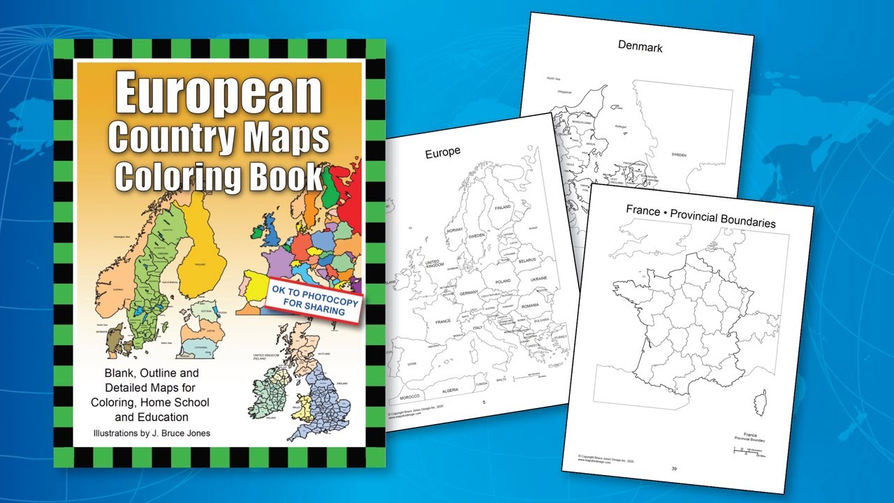European Country Maps Coloring Book of Individual Countries