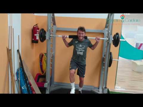 Iago Míguez, jugador profesional de la LNFS, en trabajo previo de pretemporada