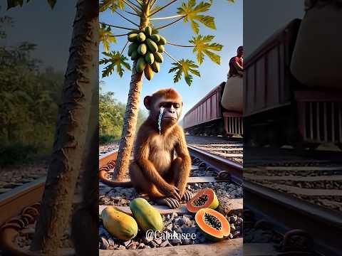 Poor Monkey's Tree Chopped! Thief Steals Fruit in Shocking Heist 🍎🌳" #shorts #monkey