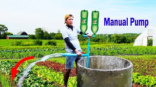 Improvised manual water pump no need electricity water from the deep well life hack at home