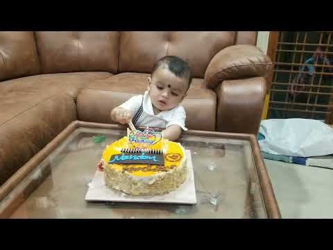 happy birthday nandan karthikeya/first cake cutting