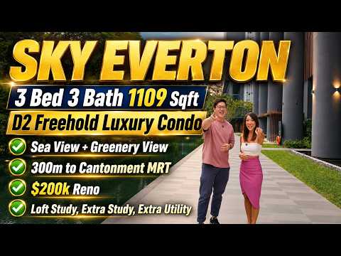 FREEHOLD SEA VIEW 3 Bed 3 Bath 1109sqft Private Lift D2 6m Ceiling $200k Reno Greenery View, Chinatown / Tanjong Pagar, 3 Bedrooms, 1,109 sqft, Condominium For Sale, by Martin Yeo, 500233577 - PropertyGuru.com.sg