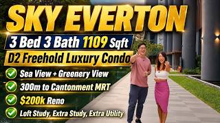 [FOR SALE]Sky Everton 3 Bed 3 Bath 1109 Sqft |FREEHOLD D2| Sea View |$200k Reno| 300m Cantonment MRT
