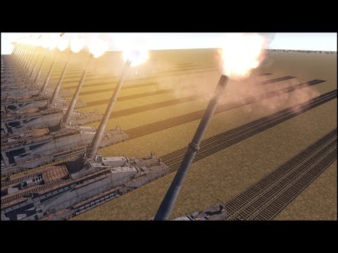 20 800MM GUSTAV RAILWAY GUNS vs U.S. ARMY - Men of War Assault Squad 2 - Editor Scenario #67