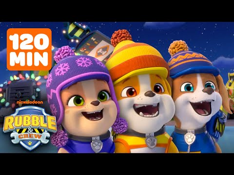 Rubble's BEST Winter Rescues & Builds! w/ Charger, Wheeler & Mix | 120 Minutes | Rubble & Crew