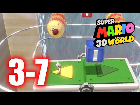 Super Mario 3D World - 3-7 Switchboard Falls - All Stars & Stamp 100% Gameplay Walkthrough