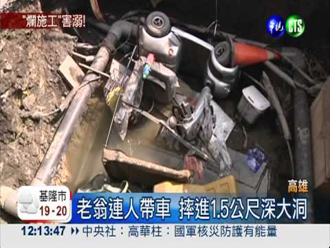 施工無警告標示 老翁摔洞險溺斃