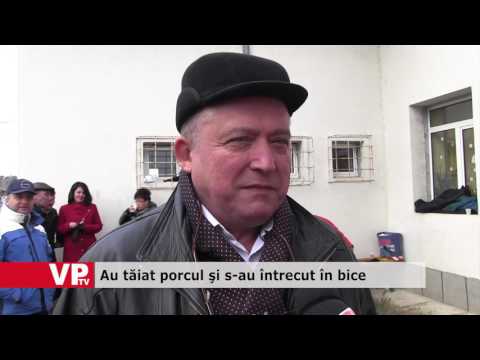 Au tăiat porcul şi s-au întrecut în bice