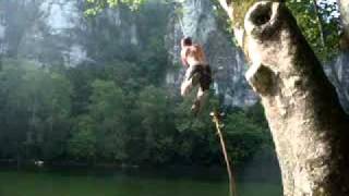 preview picture of video 'New River Rope Swing/ Virginia'