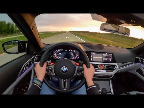 2022 BMW M4 Competition Convertible - POV Sunset Drive (Binaural Audio)