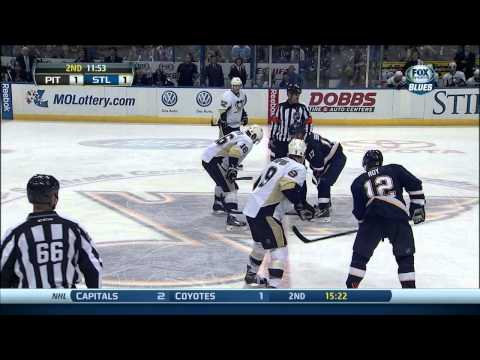 Jussi Jokinen tip in 1-1 Pittsburgh Penguins vs St. Louis Blues 11/9/13 NHL Hockey.