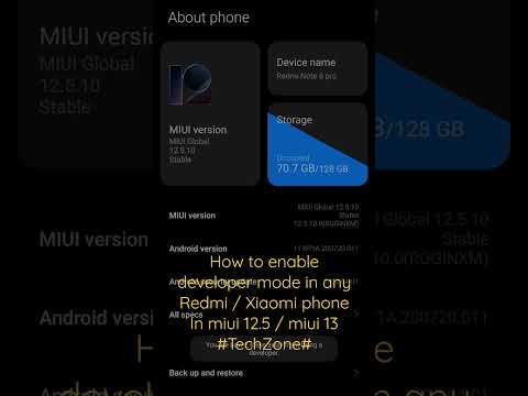 How to enable developer mode in any Redmi / Xiaomi phone in Miui 12.5 or Miui 13 #miui12.5 #miui 13