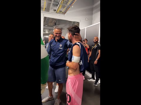 La imagen más esperada: así fue el SALUDO entre MESSI y LUIS ENRIQUE tras el 4-0