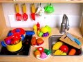 Names of Fruits and Vegetables with toy velcro cutting food! Play Toys!