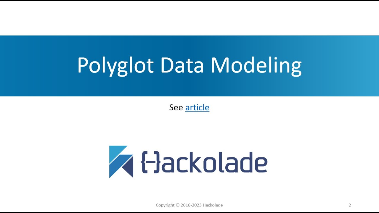 Tutorial Getting Started part 2   Polyglot Data Modeling