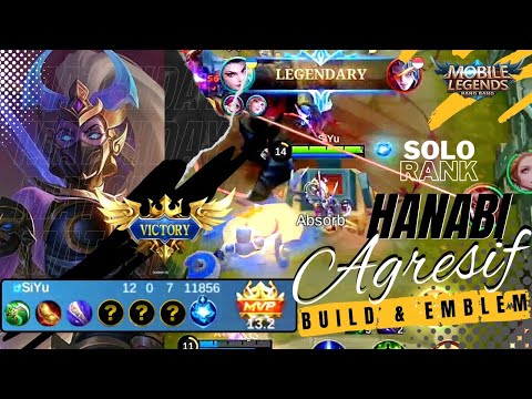 Tutorial HANABI Agresif Best BUILD & EMBLEM Set - Gameplay - Mobile Legends