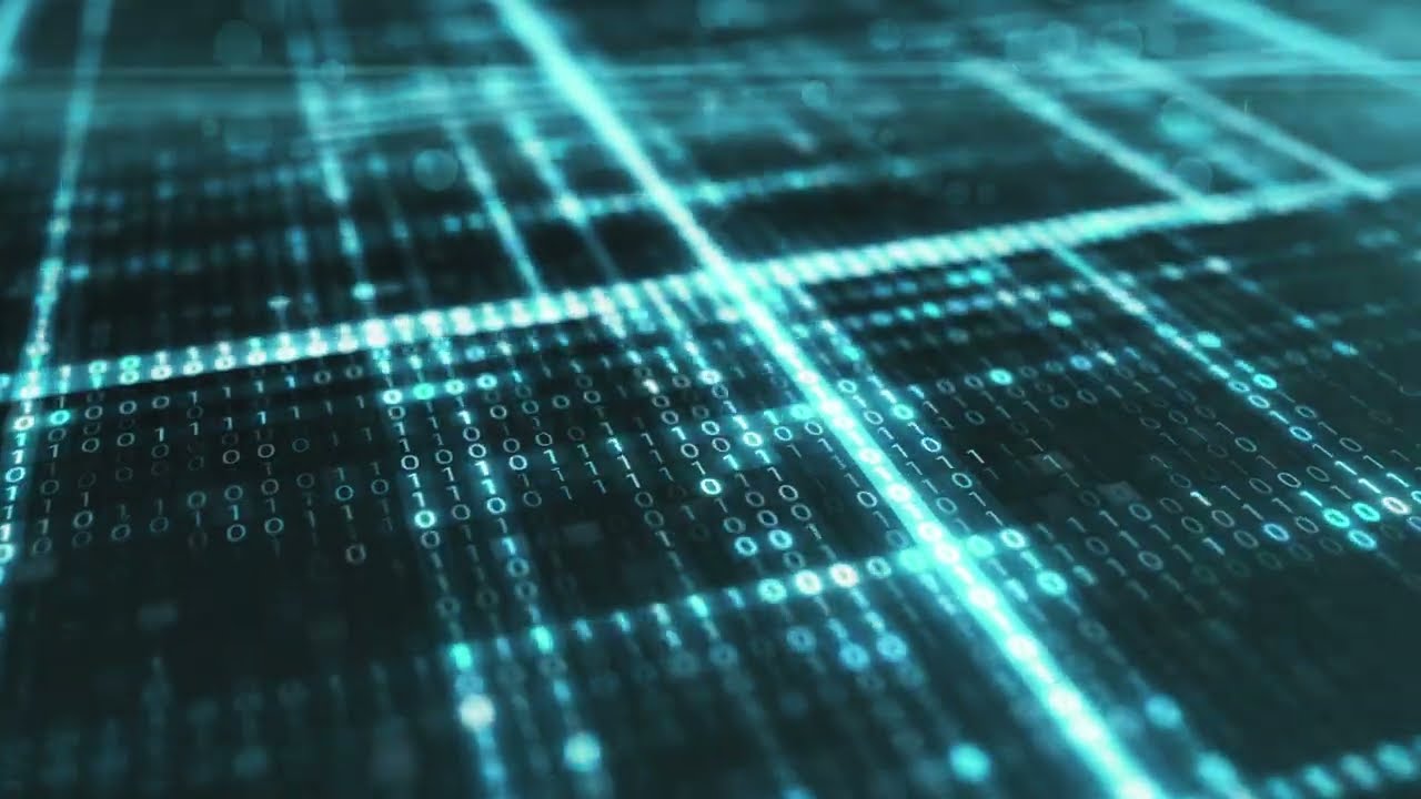 Binary Code Grid Motion Background 4K - Digital Data Matrix Tech Loop [No Copyright]