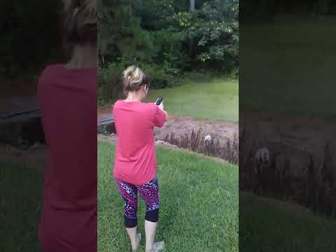 Khristen Goodwin shoots a jug.