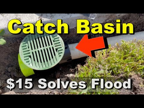 $15 Dollar Catch Basin, Solves Flooded Patio - How to Fix Flooding Patio