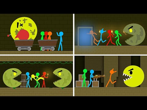 Stickman and Pacman Animation - Full Compilation (FAN MADE)