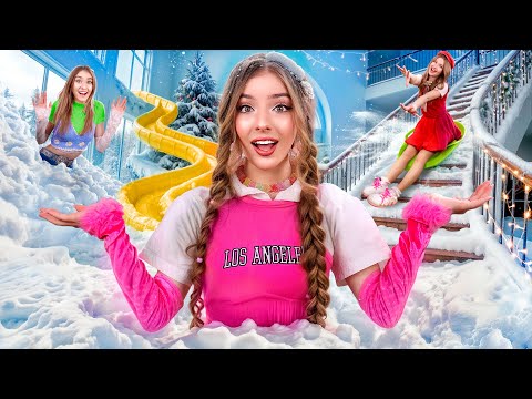 Мы Построили Лучший Зимний Дом! Я Заполнила Комнату Снегом