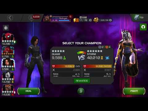 Mcoc - Quake destroys (uncollected) Storm (pyramid x)
