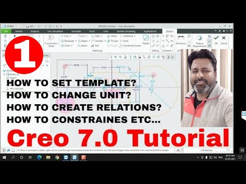 Creo parametric 7.0 Tutorial | Creo tutorial from Start Day 1 | Ptc Creo parametric tutorial