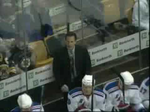 Sean Avery Hits Tim Thomas In The Back Of The Head With His Stick On Purpose