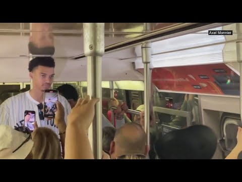 Victor Wembanyama rides the New York City subway
