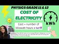 Cost of Electricity Grade 11 Physics (Electric circuits)