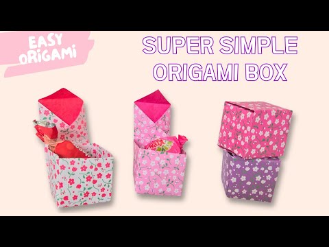 One Paper Gift Box Origami Cute Easy Folding Tutorial