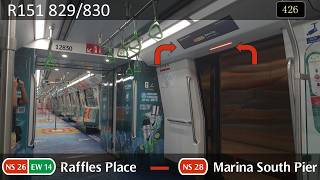 (MRB Stn Code Updated) SMRT R151 829/830 --- [Raffles Place → Marina South Pier]