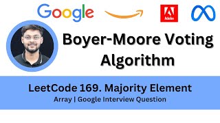 YouTube video 'Solving LeetCode 169. Majority Element | Boyer-Moore Voting Algorithm | Google Interview Question'