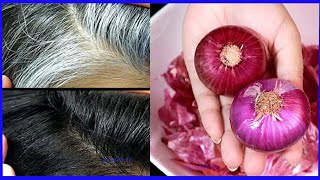 Onion in 5 minutes black hair naturally at home permanently / white hair to black hair naturally