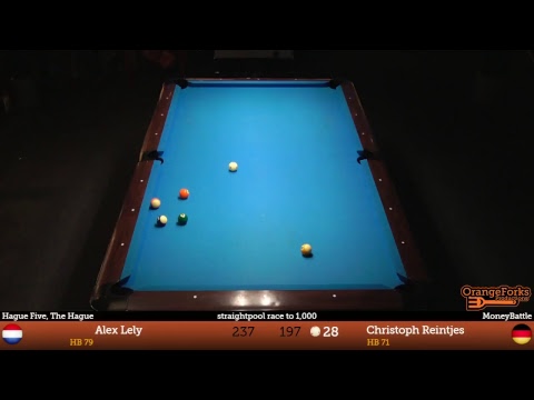 MoneyBattle: Alex Lely v Christoph Reintjes - Straightpool race to 1.000