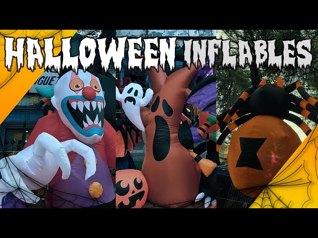 Vídeo relacionado con Decoración inflable de Halloween de 8 pies, Kalolary Enorme Halloween Fantasma para el Lnnen y al aire libre, decoración de fiestas de terror (lápida)