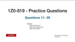 Download the video "Java 11 Certification 1Z0-819 Practice Question and answers - Part - 2"