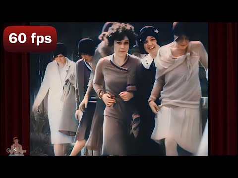 A Day in 1920s Hollywood | 1929 AI Enhanced Flappers on  Film [60 fps,4k]