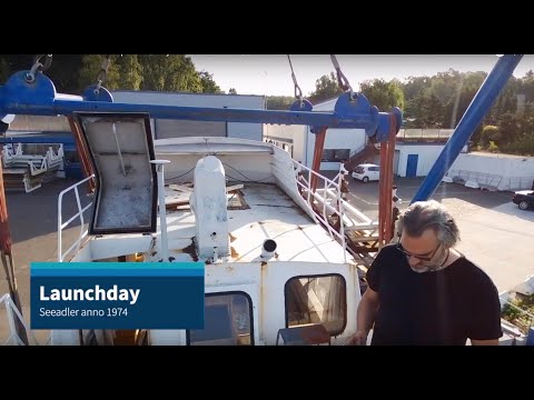 Will it swim? First time after 13 years back in the water. Steel trawler