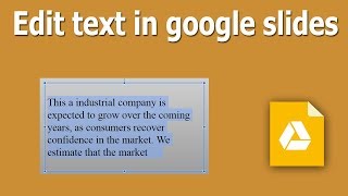 How to Edit Slide Text in Google Slides Presentation