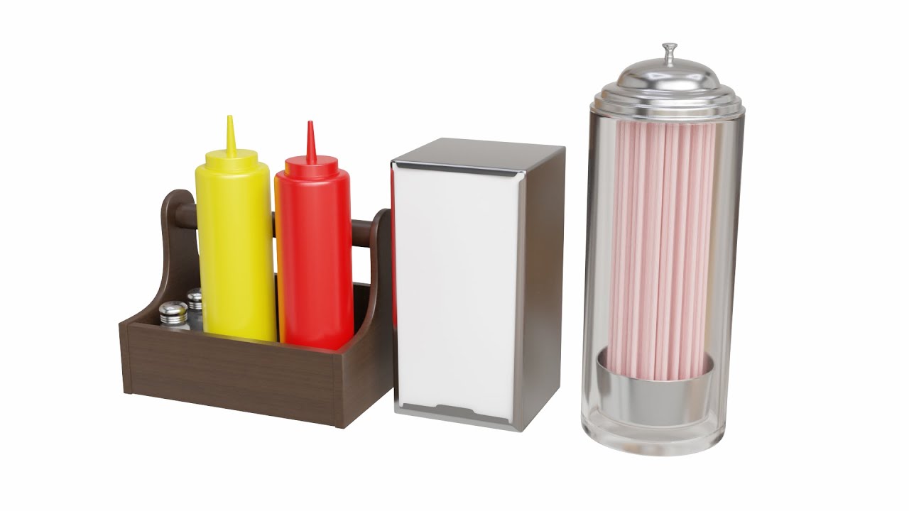 Collection de condiments Modèle 3D