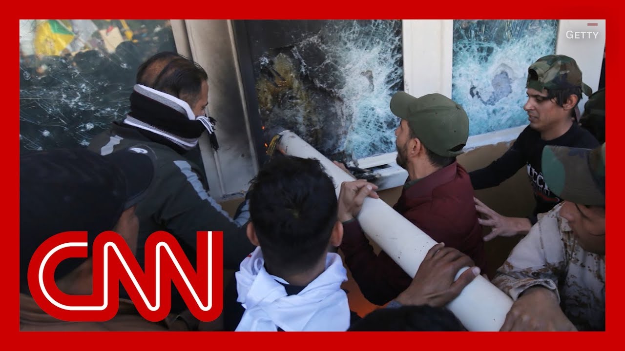 Protesters attack US embassy in Baghdad after airstrikes