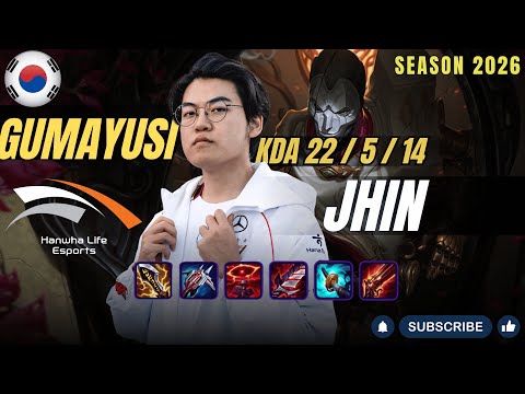 HLE Gumayusi JHIN vs ASHE ADC - Patch 26.1 KR Ranked | lolrec