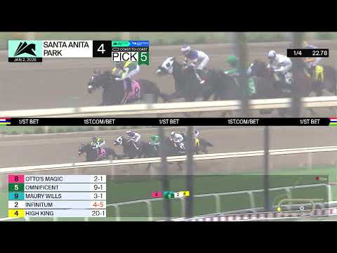 Infinitum wins Race 4 on Friday, January 2 at Santa Anita Park