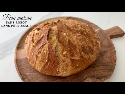 Pain maison sans pétrissage - sans robot, alvéolé, comme en boulangerie!
