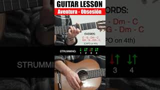 Aventura - Obsesión | Guitar Lesson (Chords + TAB) #shorts